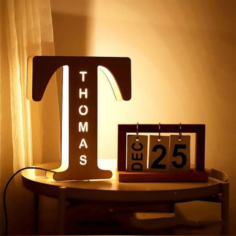 Wooden letter lamp pendulum lamp personalized custom decorative lamp - A 190