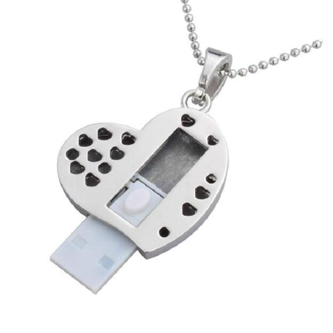 Heart shaped USB flash drive con drill - 512 MB