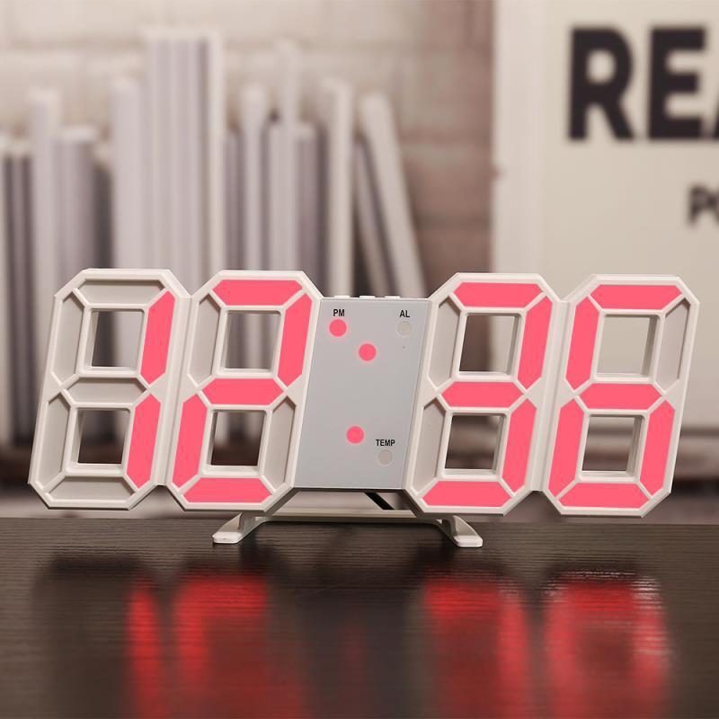 Reloj de pared tridimensional, despertador digital silencioso | Proyect369