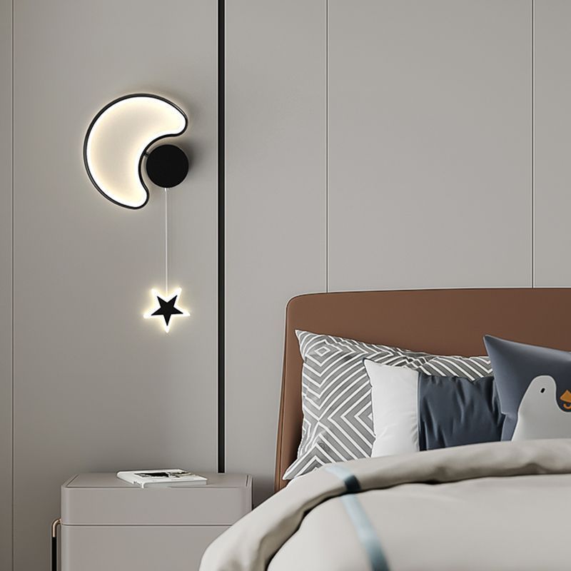 Lámpara de pared para dormitorio con forma de nube y estrella de cinco puntas | Proyect369