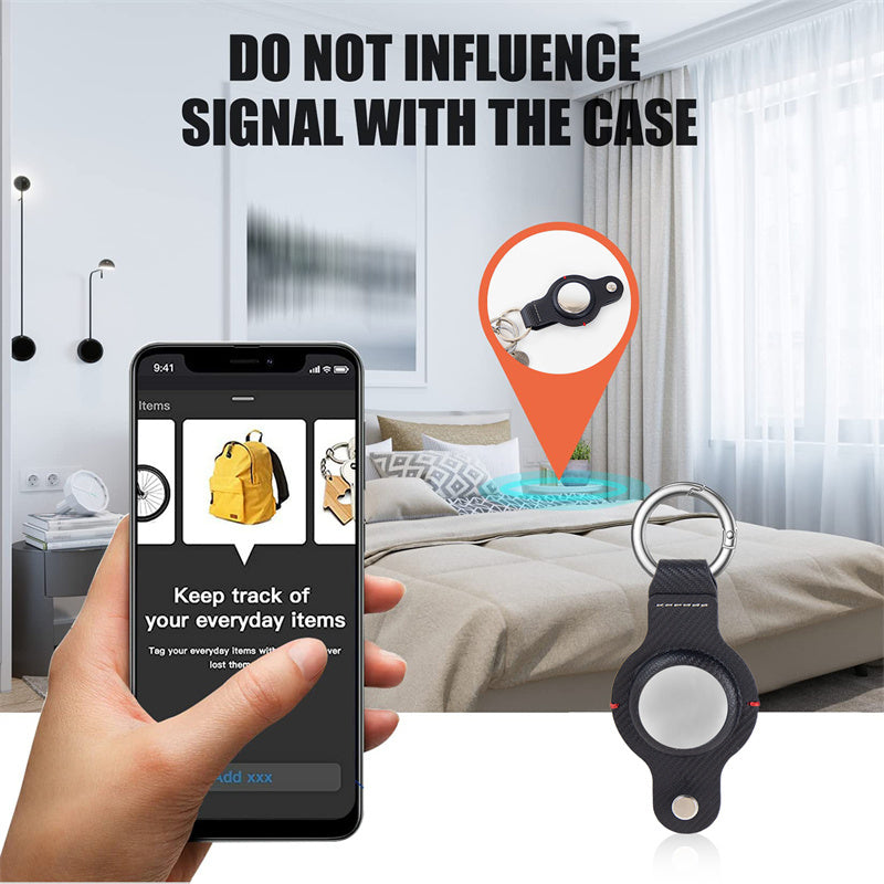 Airtag secure stand con key ring stylish y durable key ring accessories gift keychain - Grey PU 1PCS