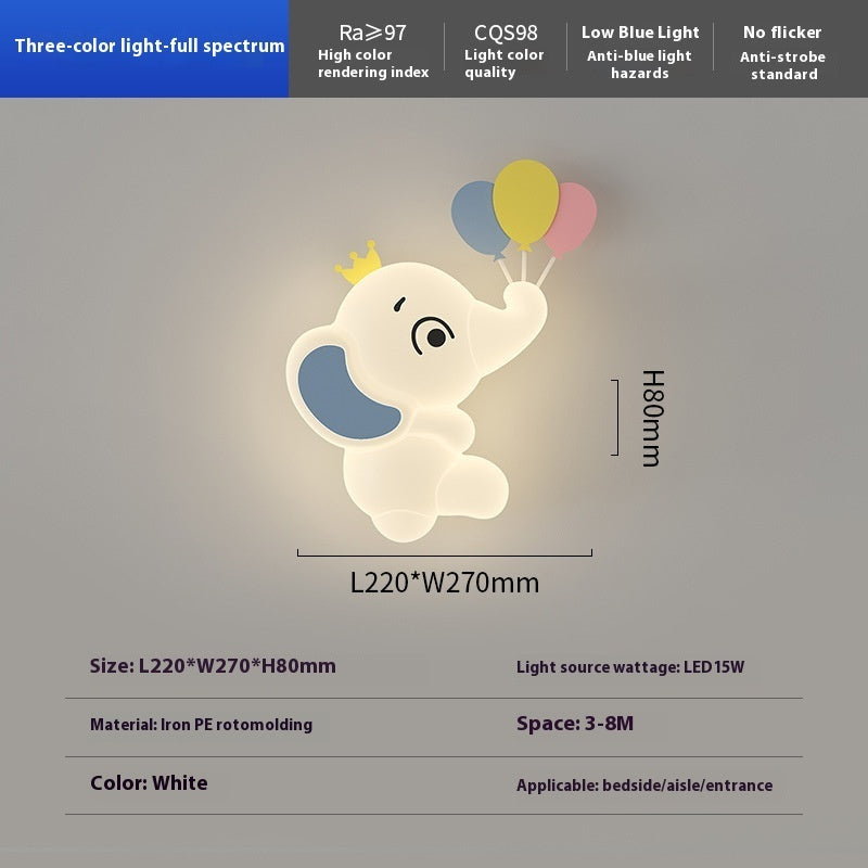 Lámpara infantil con forma de elefante de dibujos animados, estilo crema | Proyect369