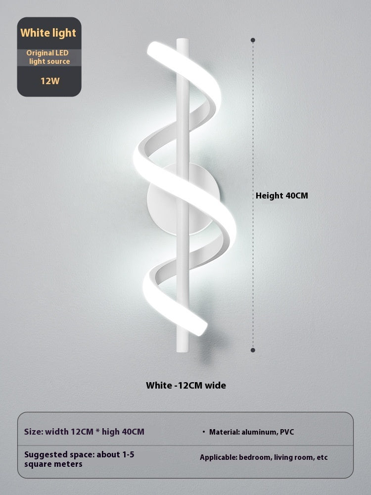 Lámpara de pared minimalista creativa con espiral para dormitorio | Proyect369