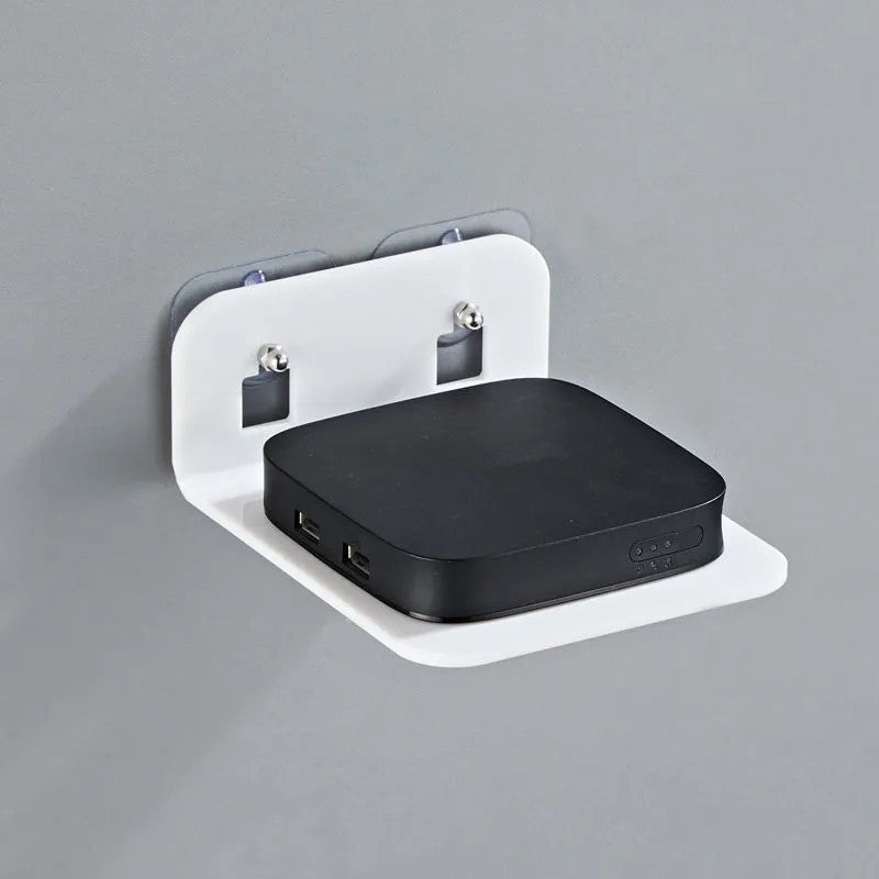 Living room camera monitoring shelving bracket - White shelving