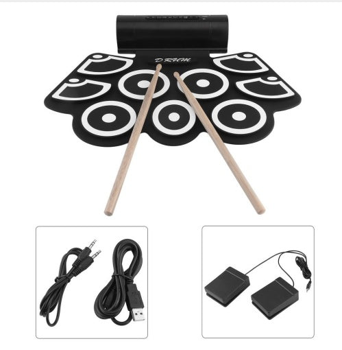 Tsai digital electronic drum built in speaker portable electronic roll drum pad professional plegable practice