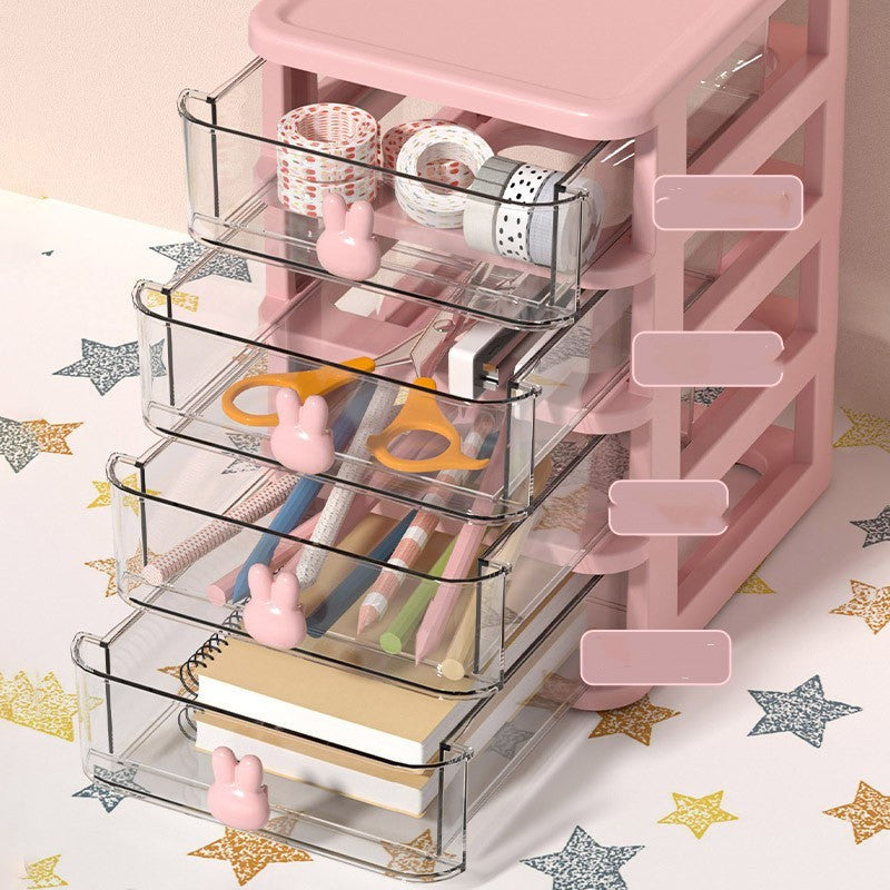 Escritorio storage caja small cajón type children's hair clip headwear organizing caja - Pink 2floors