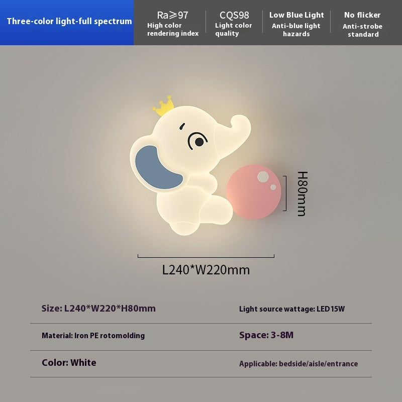 Lámpara infantil con forma de elefante de dibujos animados, estilo crema | Proyect369