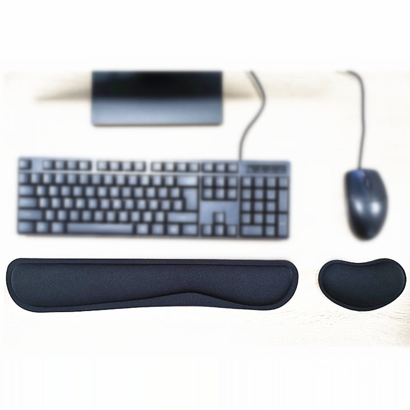 Memory foam wireless teclado wrist rest mouse pad office - Black 460x85x25mm
