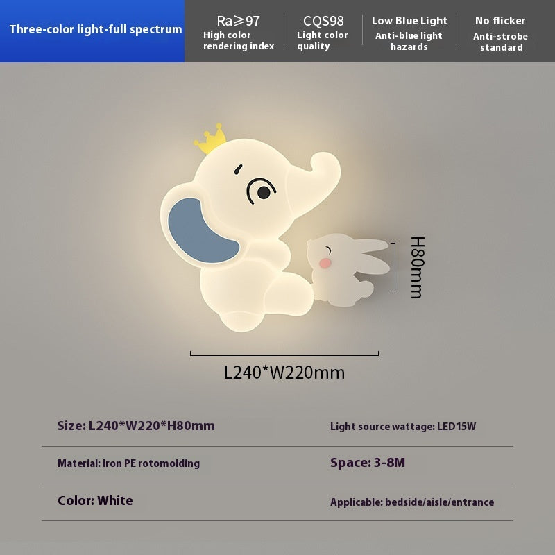 Lámpara infantil con forma de elefante de dibujos animados, estilo crema | Proyect369