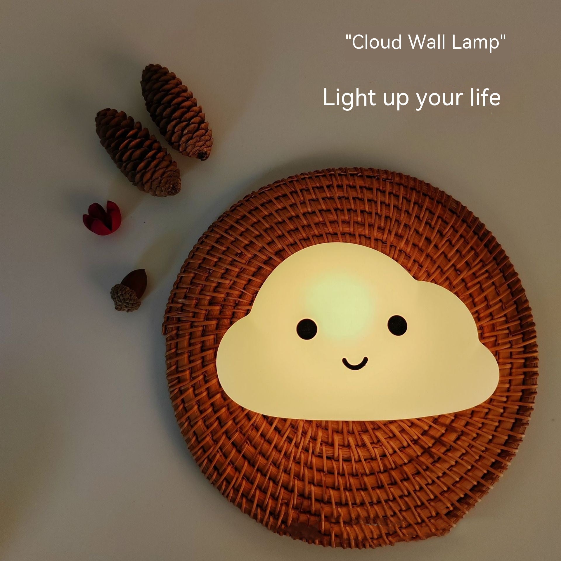 Luz nocturna con forma de nube de dibujos animados y carga USB para mesita de noche | Proyect369