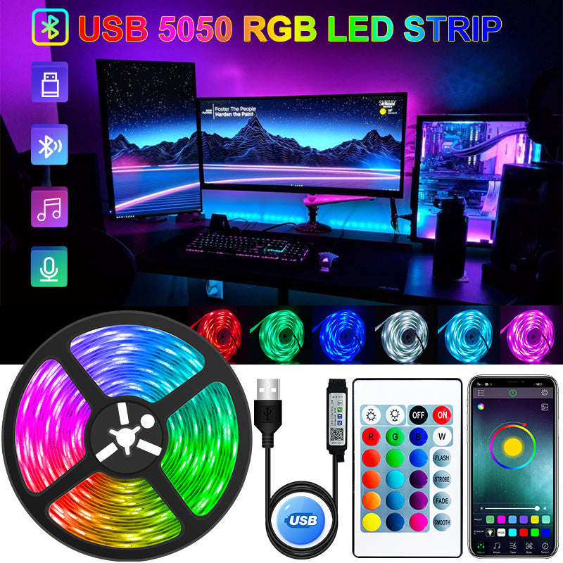 Barra de luz 5050 USB Bluetooth, tira LED flexible de 5 V | Proyect369