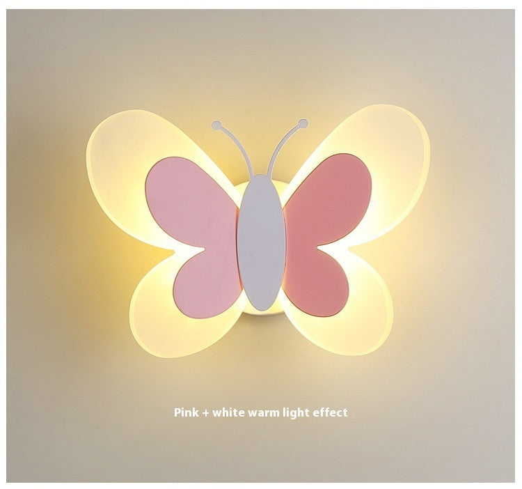 Lámpara de mariposa con dibujos animados creativos para dormitorio infantil | Proyect369