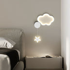 Lámpara de pared para dormitorio con forma de nube y estrella de cinco puntas | Proyect369
