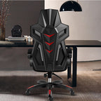 Backrest staff ergonomic game swivel chair reclinable seat - Black frame black mesh Steel feet