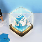 Earth calendar luz panoramic 3d three-dimensional creativity paper carving escritorio calendar sticky notes - Earth Blue