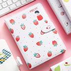 Fruit print laptop planner magnetic buckle pu laptop yearly agenda color illustration daily plan kawaii stationery -