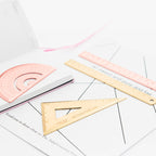 Oficina stationery ruler set - Rose gold square