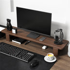 Computadora monitor heightening frame oficina escritorio repisa shelving solid madera storage bracket - Solid walnut