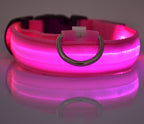 Collar luminoso de nailon con LED para perros, con luces intermitentes de seguridad nocturna | Proyect369