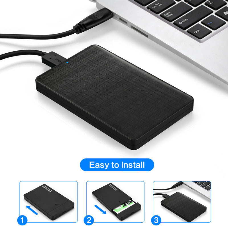 Caja de disco duro móvil USB 3.0 con diseño de cuadrícula y estilo empresarial | Proyect369