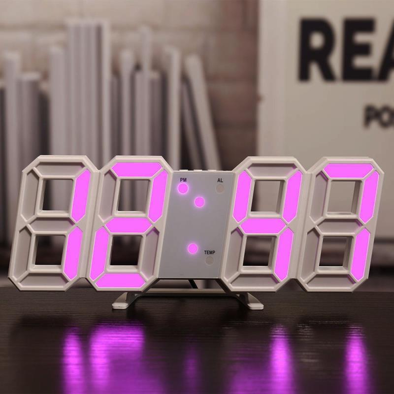 Reloj de pared tridimensional, despertador digital silencioso | Proyect369