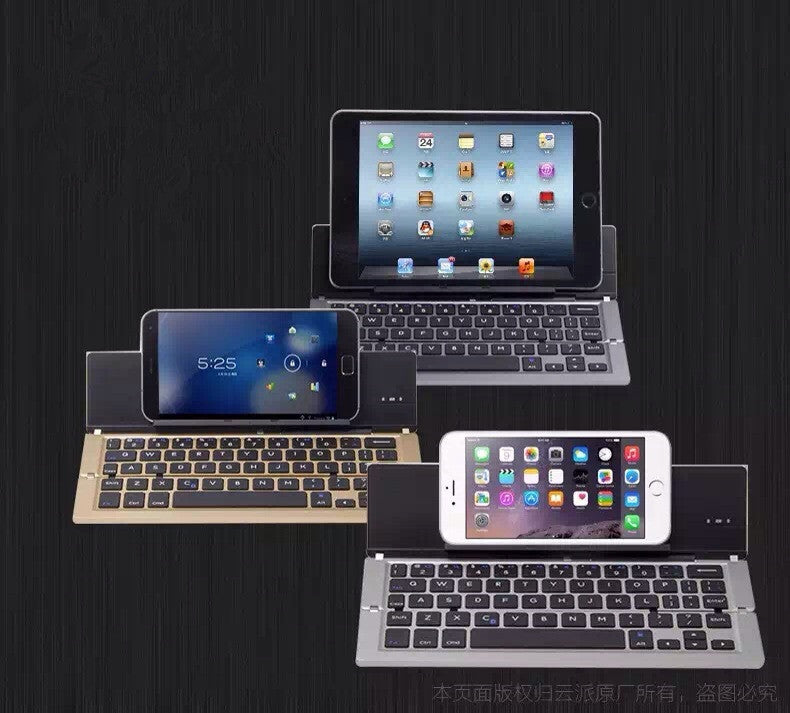 Compatible con apple, compatible con apple, universel sclim en aluminium pliable sans fil bluetooth clavier pour ios