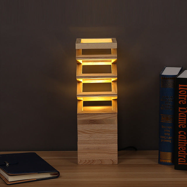 Creative solid wood table lamp - US Solid wood