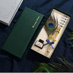 Retro peacock feather pen set | Proyect369