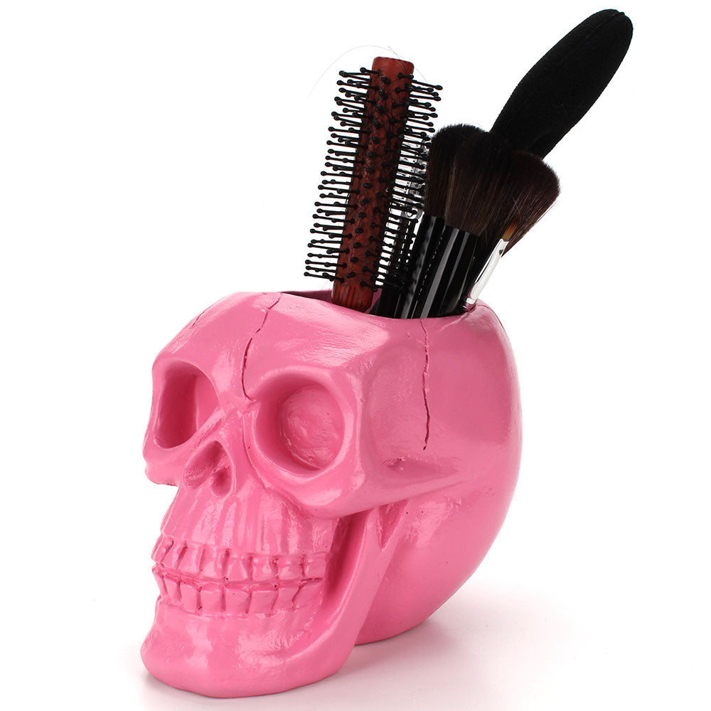Tubo de almacenamiento de herramientas de belleza con forma de calavera | Proyect369