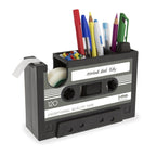 Cassette tape dispenser pen soporte vase pencil pot - Blue