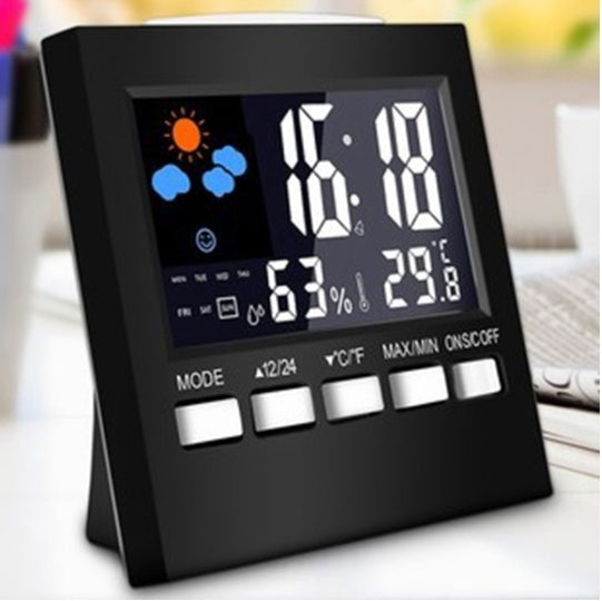 Multifunctional perpetual calendar clock - Black