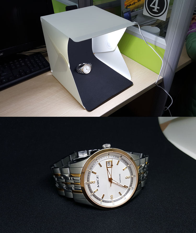 Mini LED folding studio soft light photo lamp small portable photo caja - default