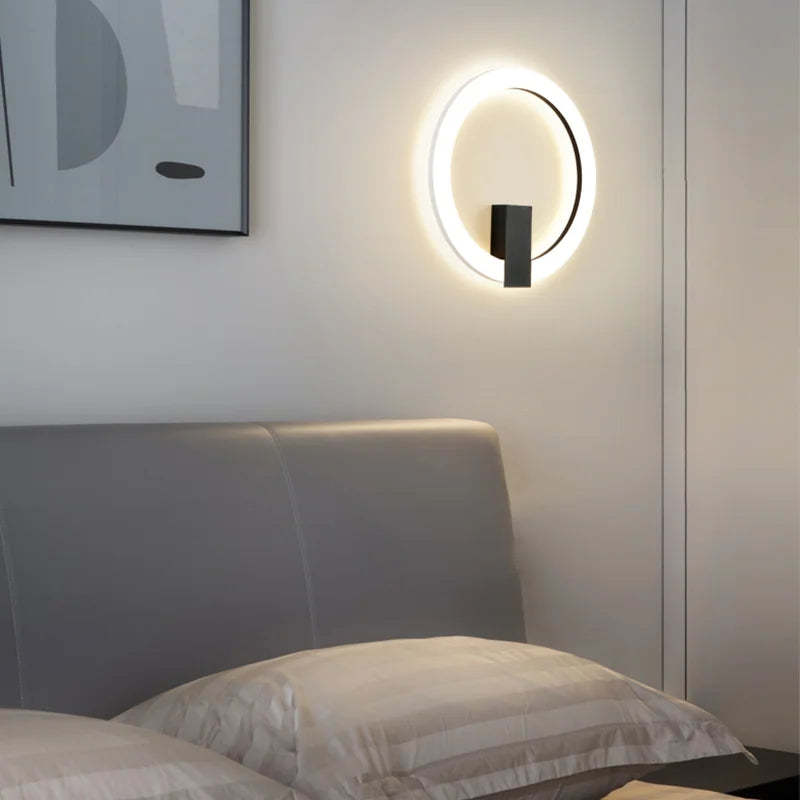 Lámpara de pared circular para pasillo, mesita de noche, dormitorio | Proyect369