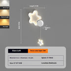 Lámpara de pared para dormitorio con forma de nube y estrella de cinco puntas | Proyect369