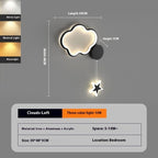 Lámpara de pared para dormitorio con forma de nube y estrella de cinco puntas | Proyect369