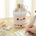 Cute girl heart smiley face multifunctional pen soporte stationery storage bolsa retractable pencil funda - Sweet Potato