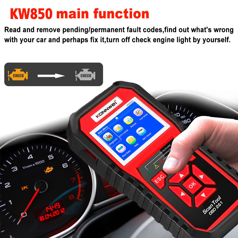 KW850 OBD2 CAN BUS Code Reader car engine fault code | Proyect369