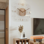 Reloj de pared creativo con marco de madera transparente | Proyect369