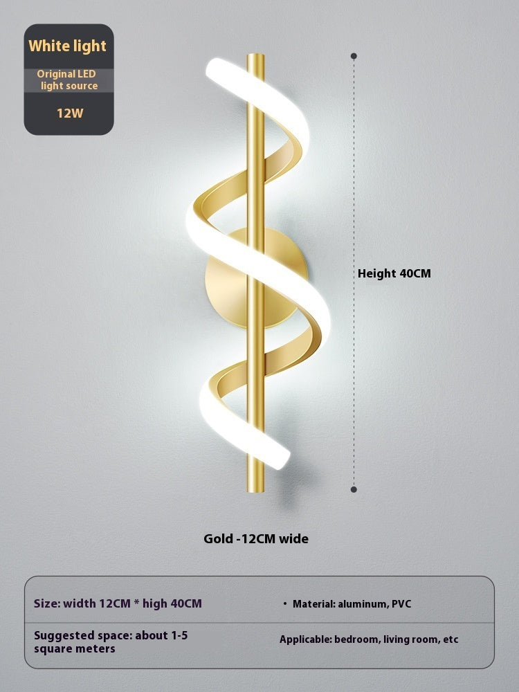 Lámpara de pared minimalista creativa con espiral para dormitorio | Proyect369