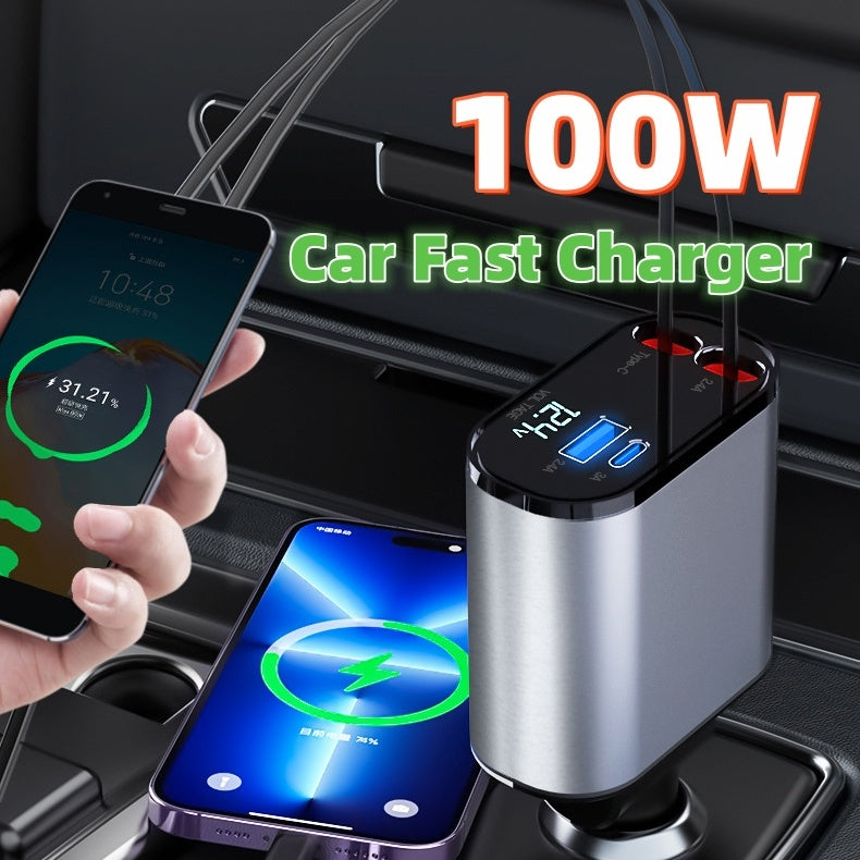 Cargador de coche metálico de 100 W con carga ultrarrápida | Proyecto 369