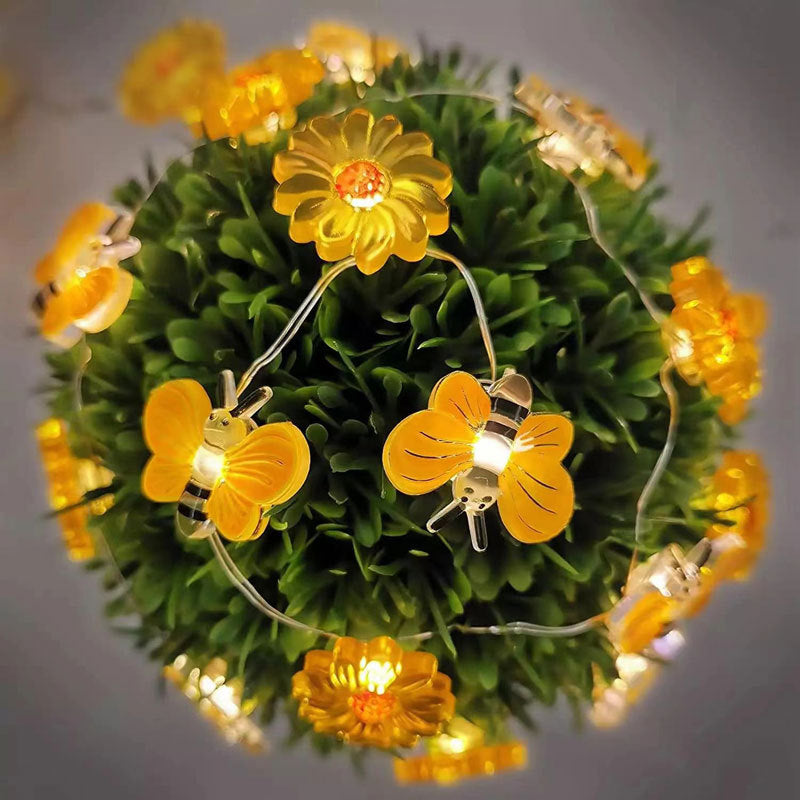 Guirnalda de luces decorativas con forma de flor de abeja para festivales | Proyect369