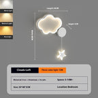 Lámpara de pared para dormitorio con forma de nube y estrella de cinco puntas | Proyect369