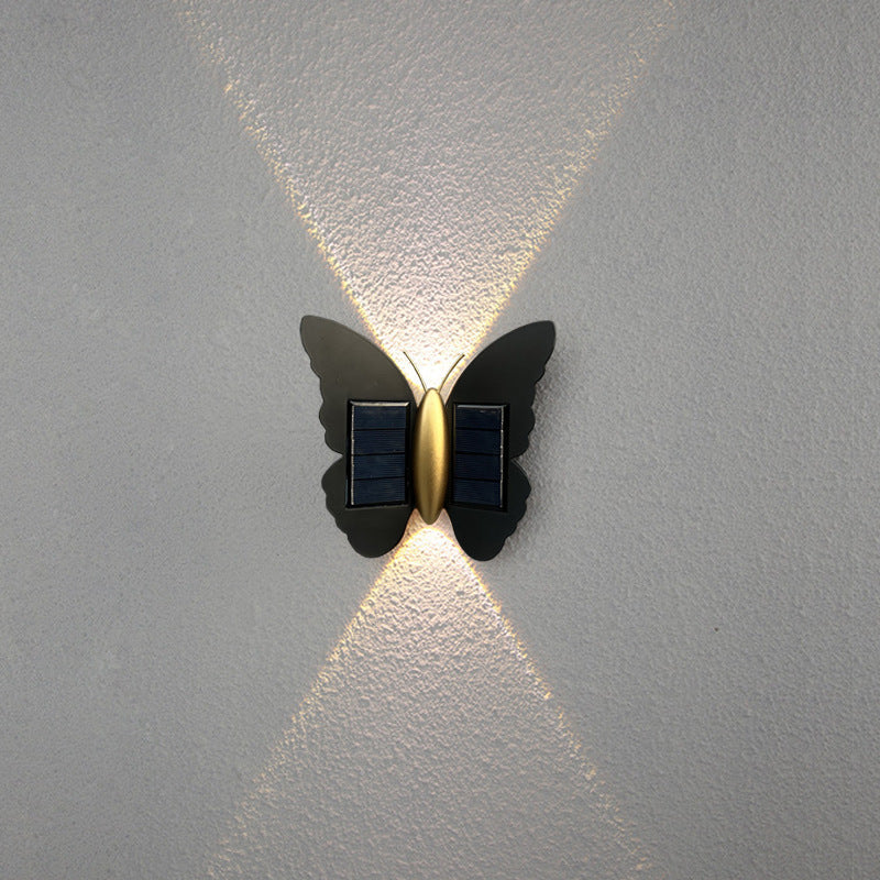 Outdoor Solar Wall Lamp Butterfly Wall Washer Simple Modern | Proyect369