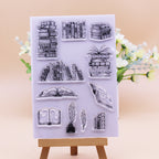 portable Book Hand Account Transparent Silicone Stamp - White Seal