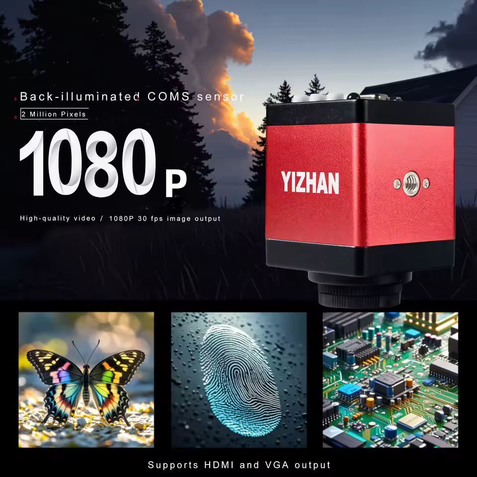 Conjunto Microscopio de vídeo Monocular 13MP HDMI USB 60FPS