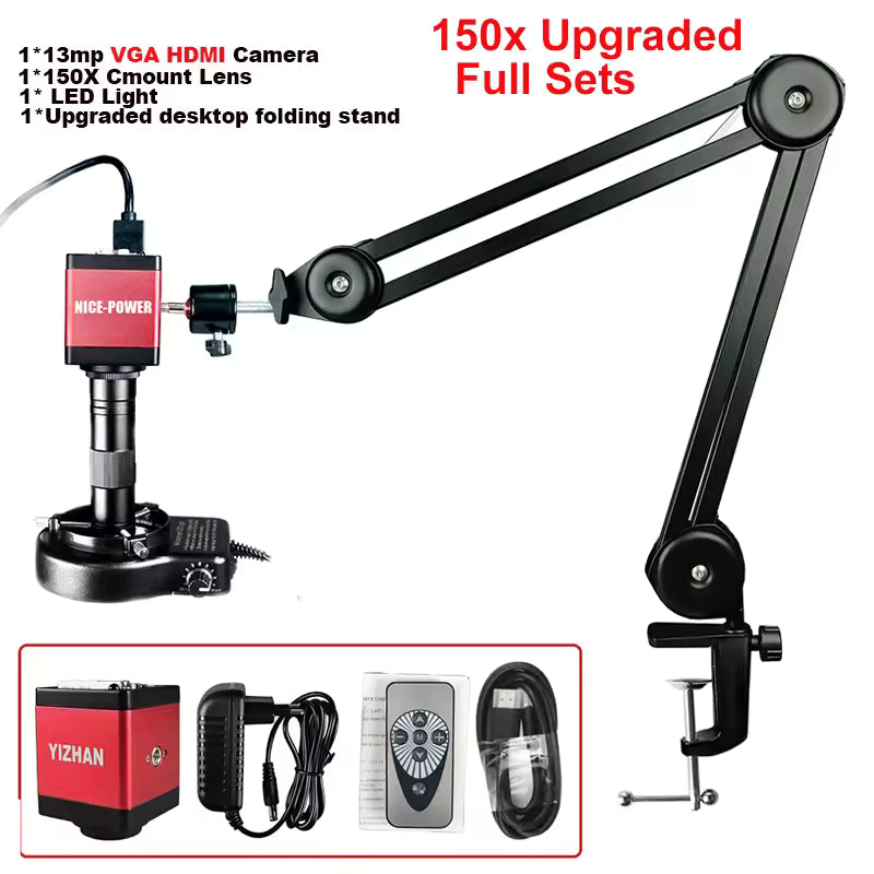 Conjunto Microscopio de vídeo Monocular 13MP HDMI USB 60FPS