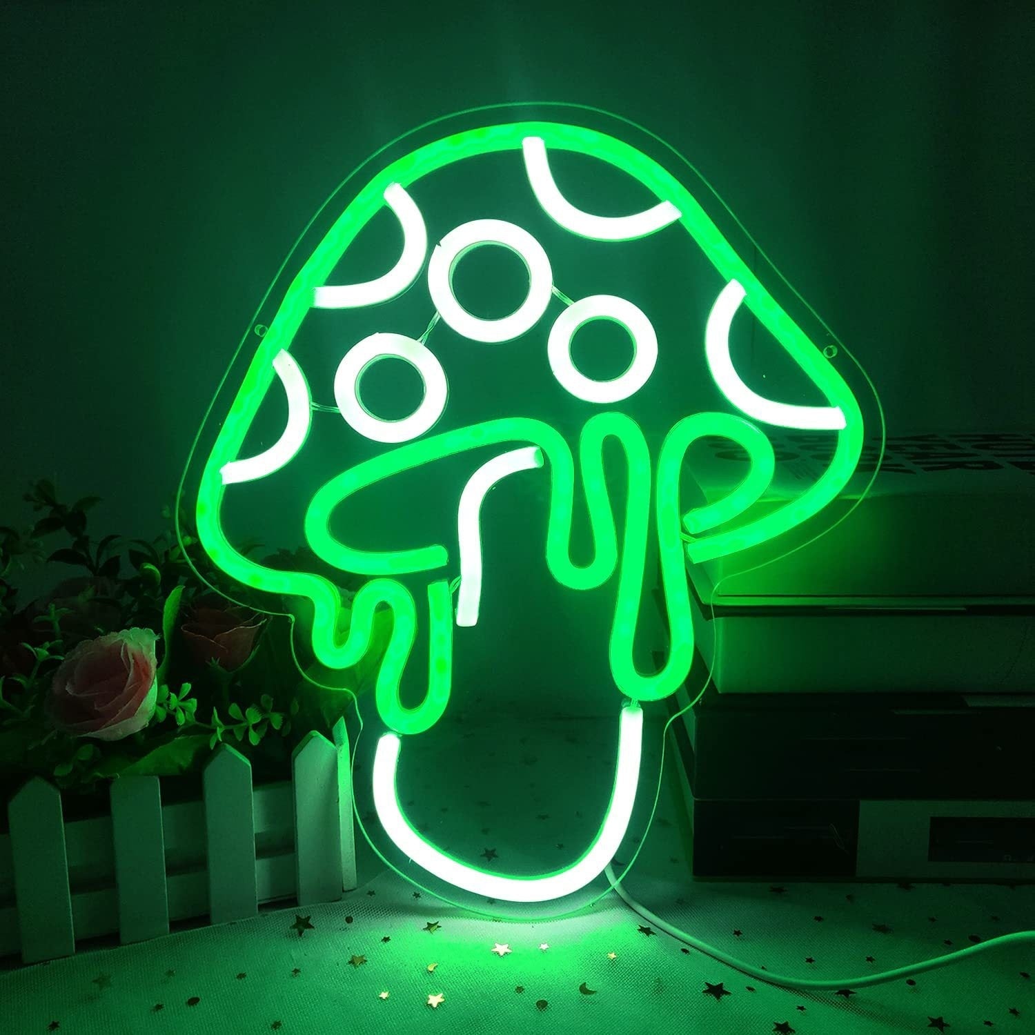 Led Neon Backboard Green Mushroom Transparent Acrylic Neon | Proyect369