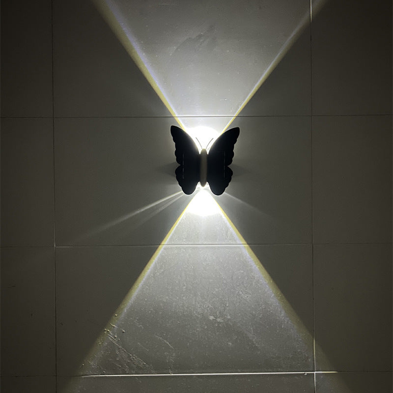 Outdoor Solar Wall Lamp Butterfly Wall Washer Simple Modern | Proyect369