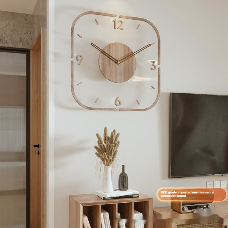 Reloj de pared creativo con marco de madera transparente | Proyect369
