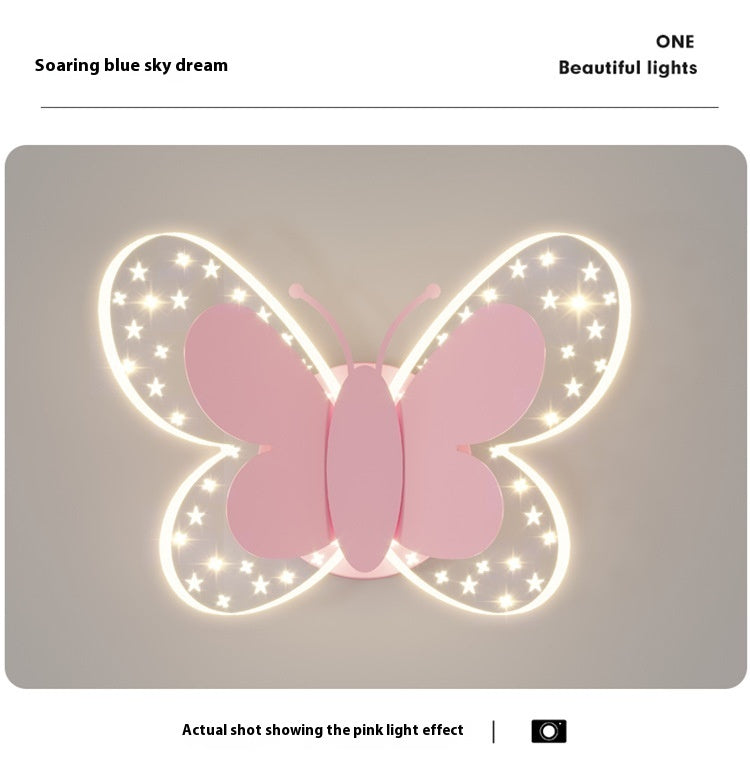 Lámpara de mariposa con dibujos animados creativos para dormitorio infantil | Proyect369